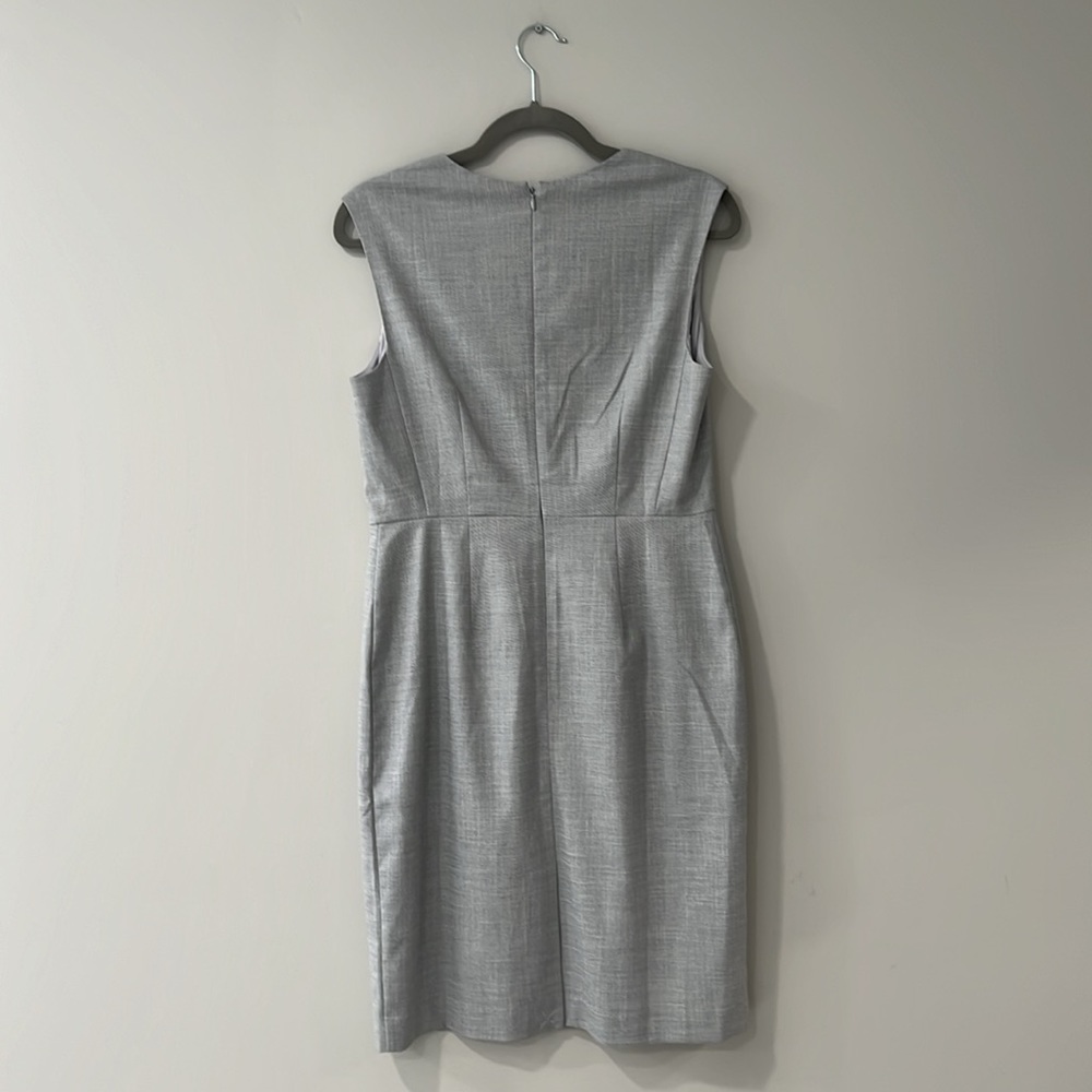Ann Taylor Factory Gray Crosshatch Square Neck Sheath Dress 6 - Picture 8 of 9